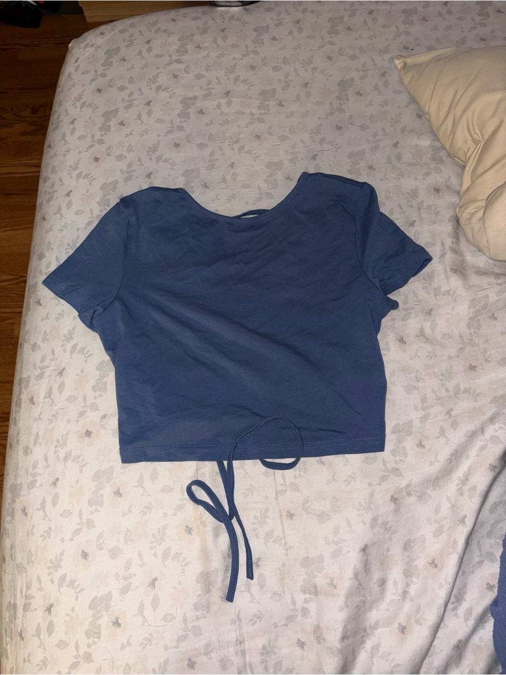 SHEIN Navy Crop Top w/ Back Tie Tee